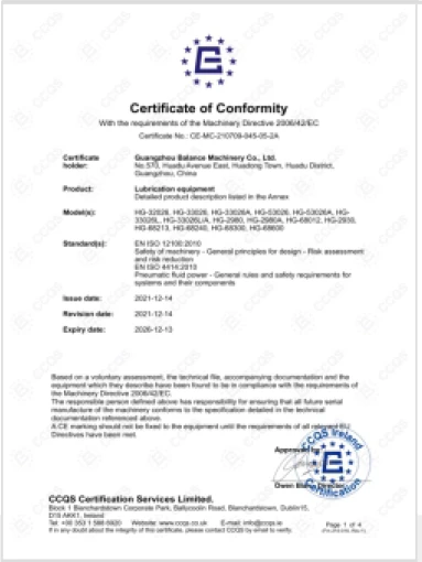 CE-Lubrication equipment